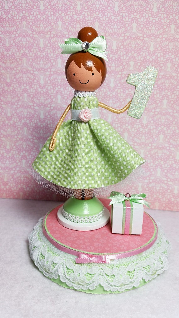 First Birthday Clothespin Doll Table by MountStCraftMess on Etsy