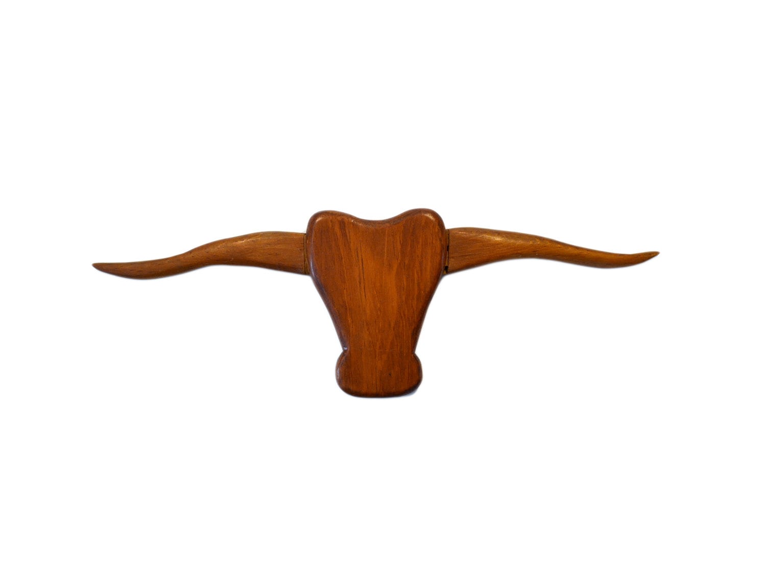 Vintage Wooden Longhorn Steer Skull Wall Plaque Steer Head