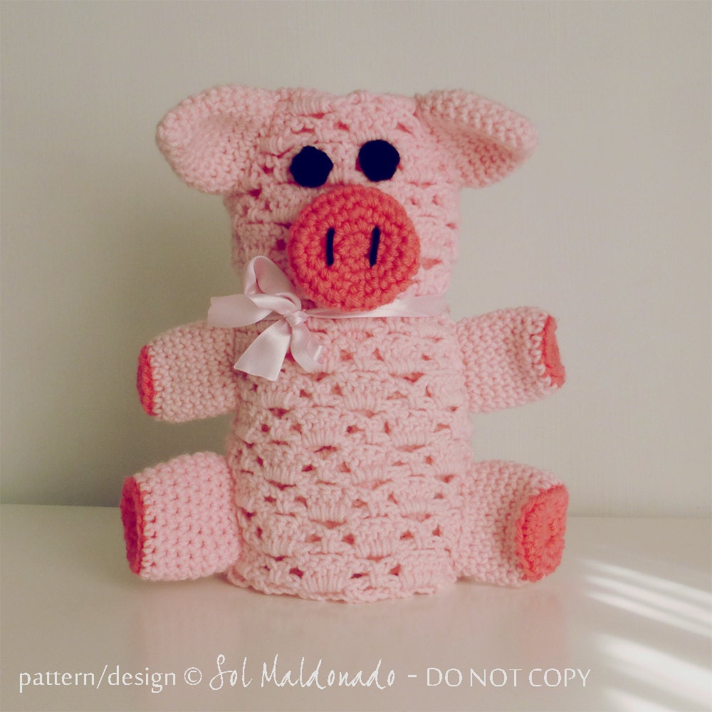baby pig blankie pdf crochet pattern Piggy amigurumi toy and