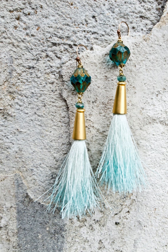 silk jewelry tassels for Earrings, Silk Jewelry, Nouveau Tassel Art Boho Silk Tassel Earrings,