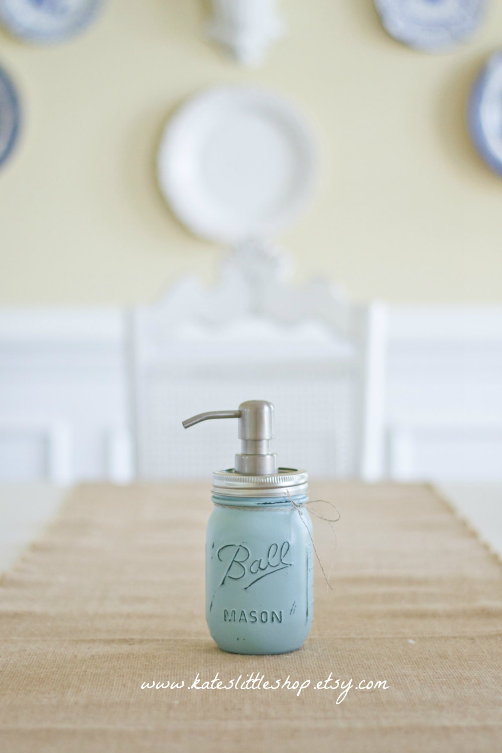 Mason Jar Soap Dispenser. Mason Jar. Painted Mason Jar. Rustic
