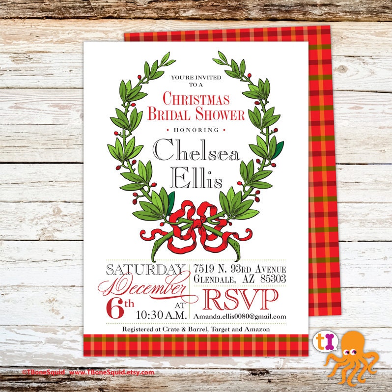 Christmas Themed Bridal Shower Invitations 5