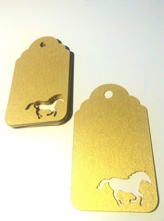 10 Kentucky Derby Gold Horse Tags
