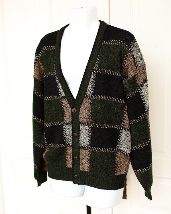 Super Comfy Vintage Men's Cardigan by GreatWhiteVintage on Etsy