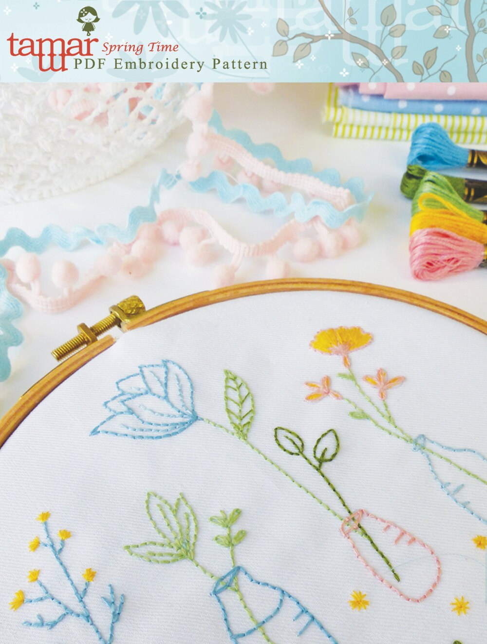 Embroidery Pattern PDF Pattern Instant Download Spring