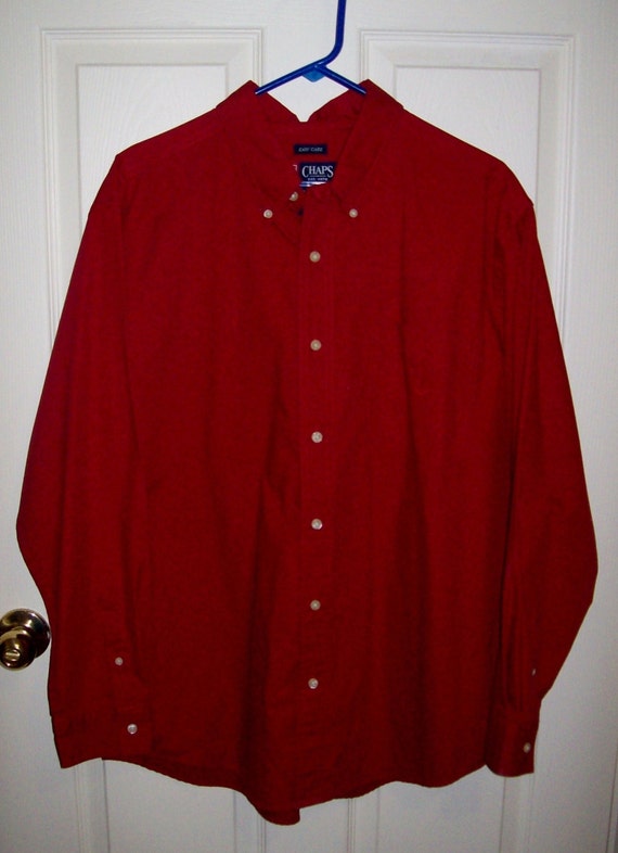 Vintage Men's Red Shirt Chaps by Ralph Lauren Large Only 8