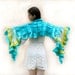 Felt Scarf, nuno felt scarf, wool felt , Felted ruffle scarf , turquoise scarf ,gift for women