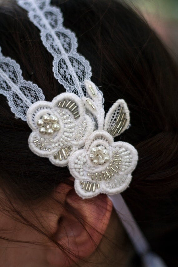 Handmade Beaded Vintage Rose/ Floral Applique by BestLaidSeams