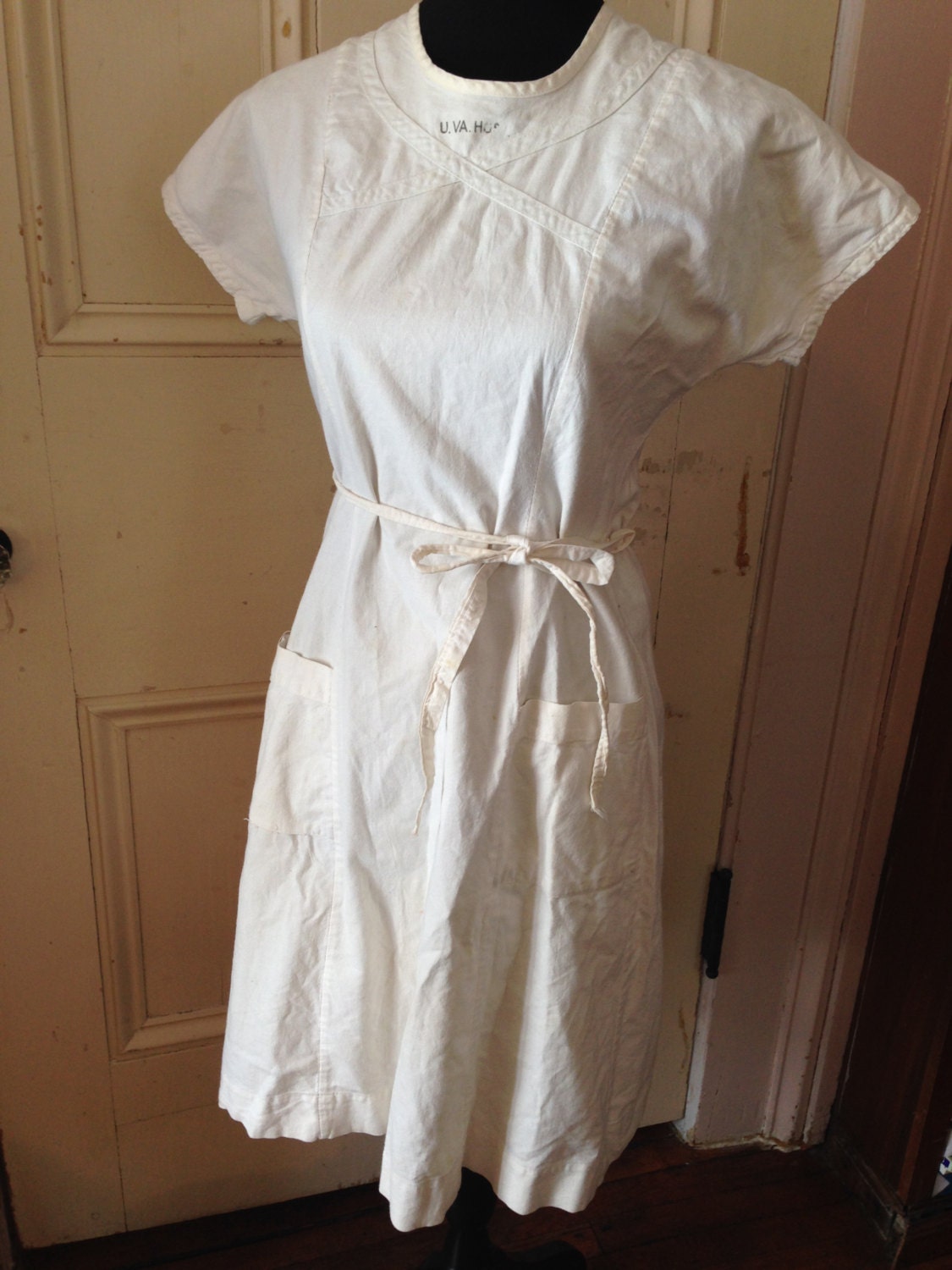 white hospital gown