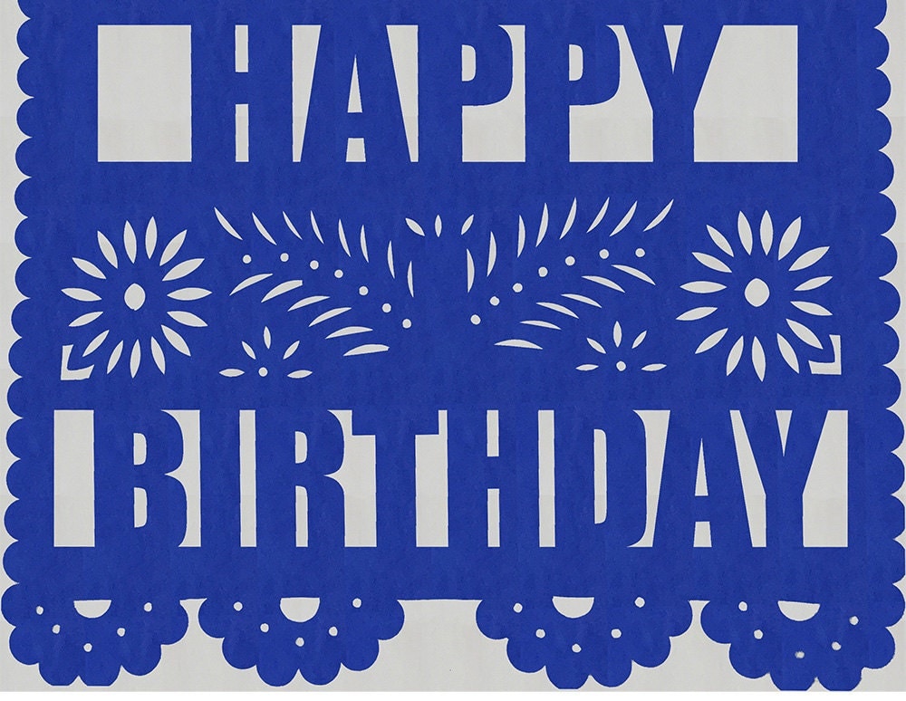 Fiesta Papel Picado Banner Includes Name And Happy Birthday Or 2001