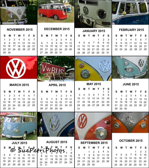 Items similar to Vw Van, Desk Calendar, Vw Bus Calendar, 2015 vw bus