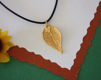 SALE Leaf Necklace, Gold Evergreen Leaf, Real Evergreen Leaf Necklace, Gold Leaf Pendant,SALE126