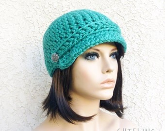 <b>...</b> warm hat with brim, Mint green hat, metal buttons &#39;<b>ELENA BONNET</b>&#39; - il_340x270.752288942_1sx2