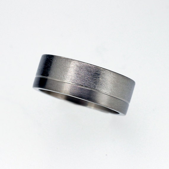 size 8.75, Men's titanium wedding band, Men modern ring, Titanium men ...