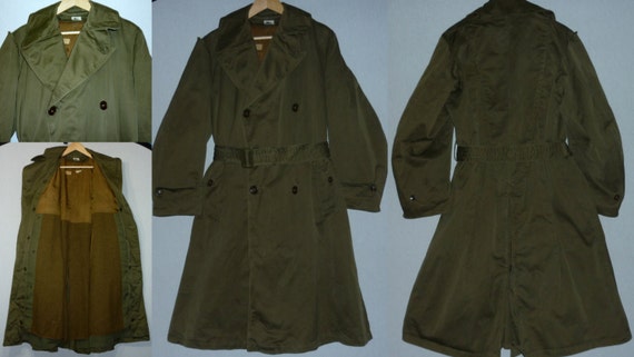 Vintage 1940s Coat / M L / 40 42 / 1940s Trench Coat