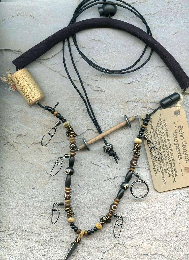 Fly Fishing Lanyard with all Bone Carved Bone Horn and Wire