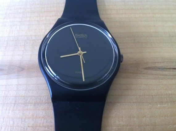 Vintage Swatch Watch - Men's Watch - Swatch Black Watch - GB101RE ...