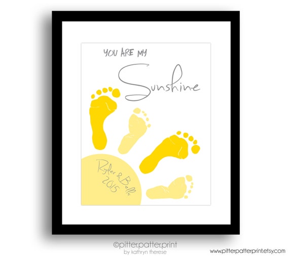 11x14 inch You Are My Sunshine Wall Art Print by PitterPatterPrint