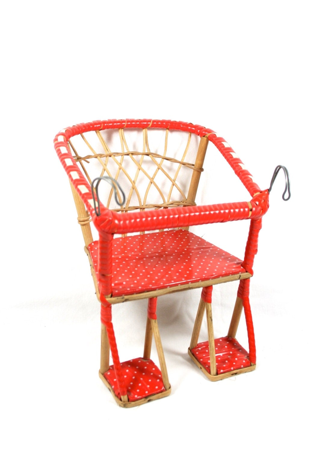 Red Wicker Doll Chair Bicycle Seat Bike Seat Doll Furniture