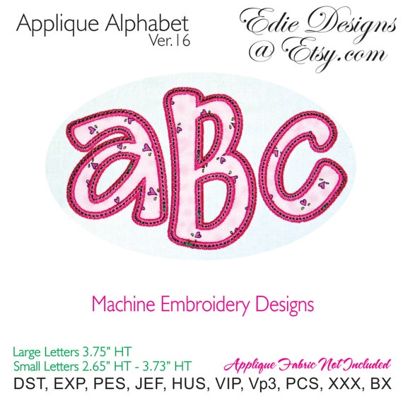 Applique Alphabet V16 Machine Embroidery Designs BX Format