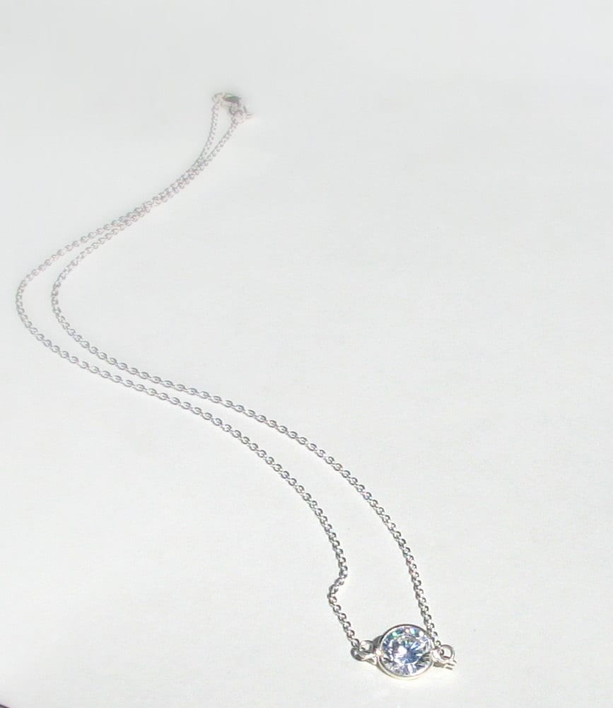 Floating Diamond Necklace Sterling Silver CZ Solitaire   Il Fullxfull.735436030 Cgmt 