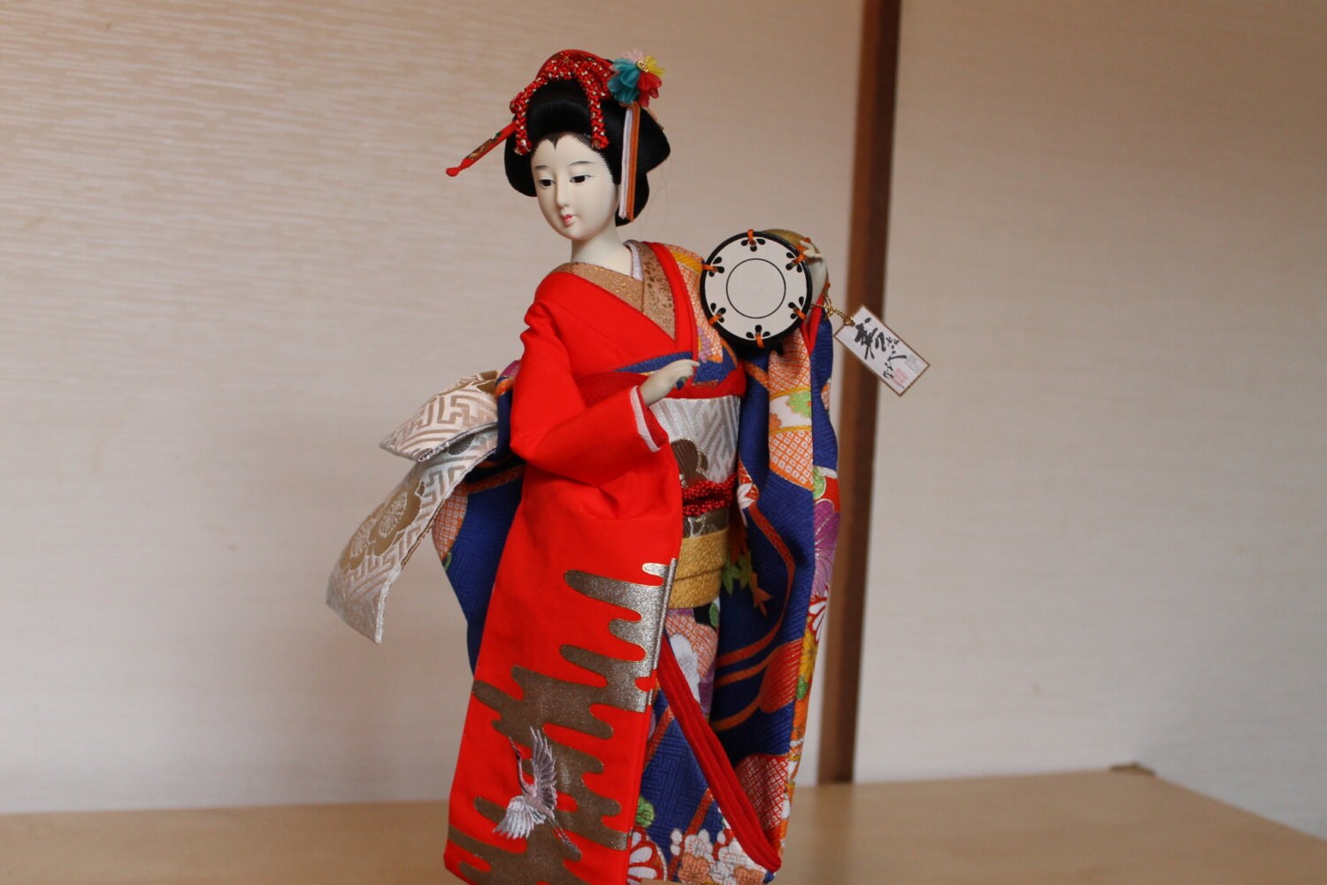 Divine Japanese tsuzumi drum player geisha doll by japanorama
