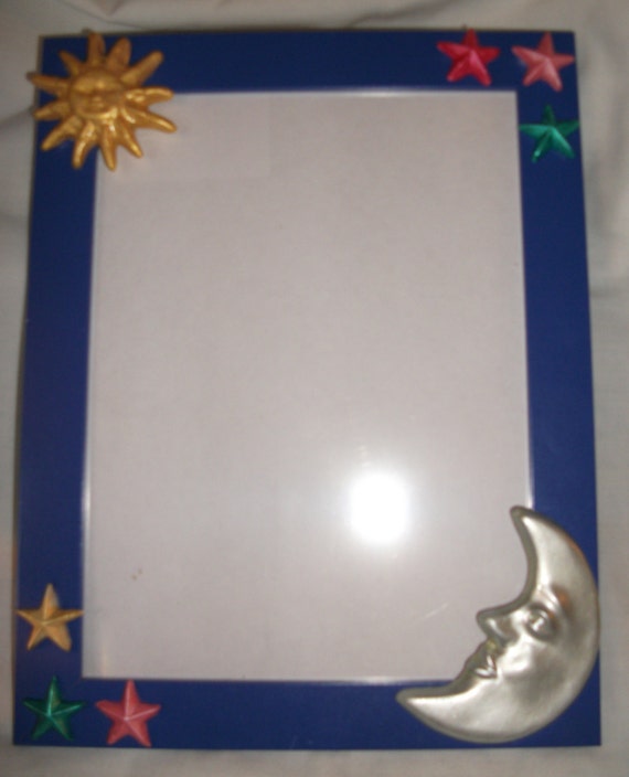 Sun Moon and stars Photo Frame 9 x 6 1/2 by MouldingMagic on Etsy
