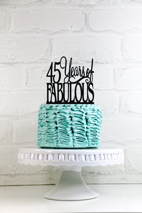 black and gray 45th birthday with 45 candles | 14 inch ...