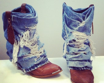 Popular items for denim boots on Etsy