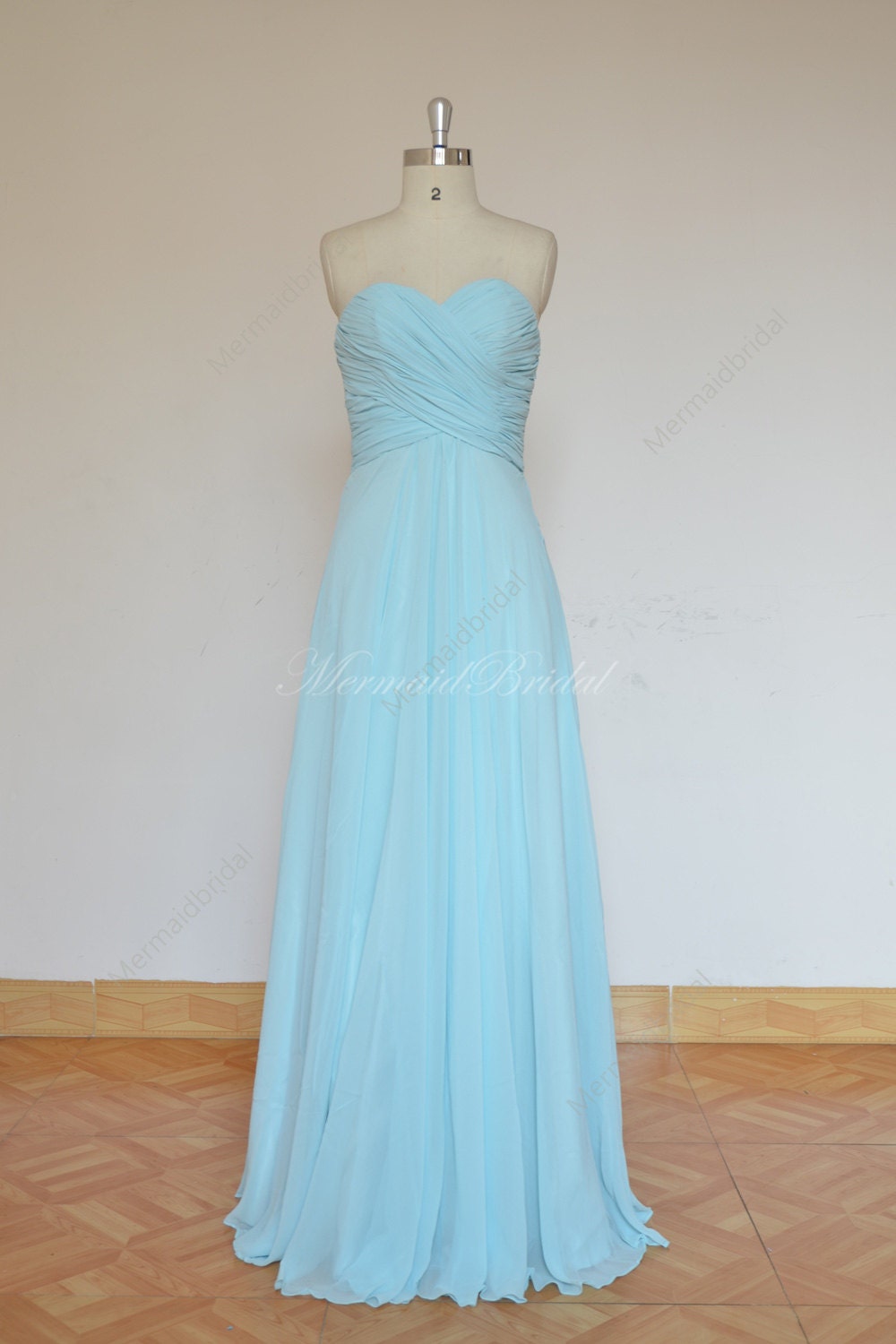 Simple light blue prom dress bridesmaid dress with sweetheart