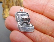 Silver engagement ring charm