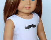 Black Mustache CROP TANK TOP for 18 Inch Trendy American Girl