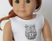 Steampunk Owl 18 Inch CROP TANK TOP for American Girl Doll