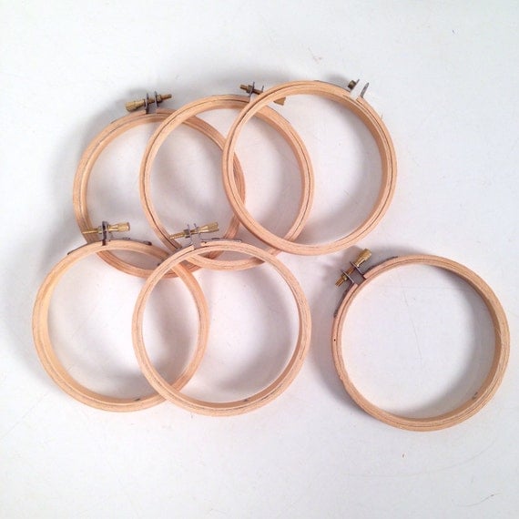 Items similar to embroidery hoops mini wooden hoops 4 inch set of 6