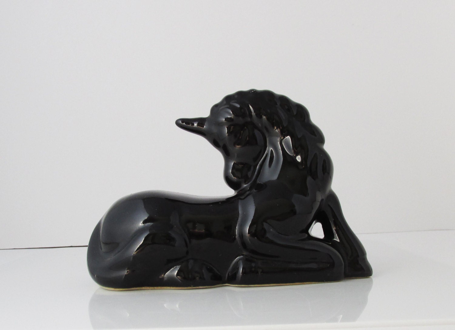 black unicorn figurine