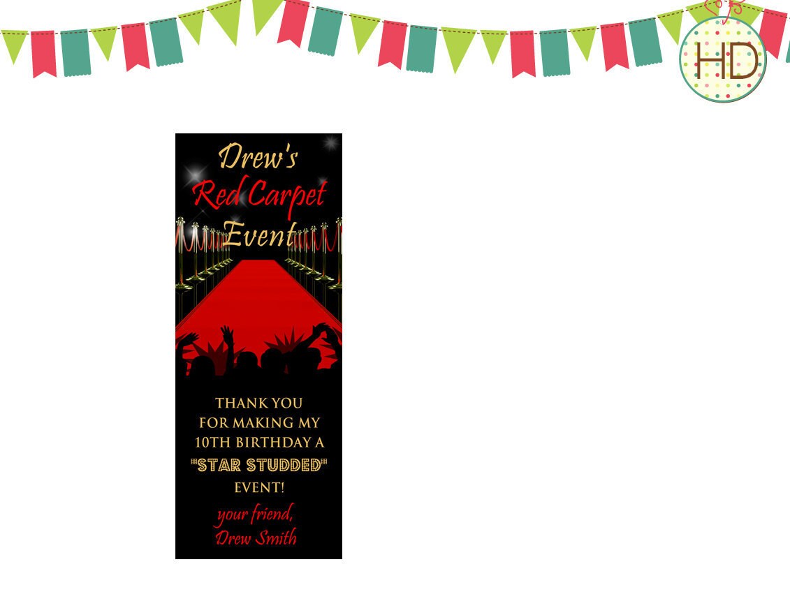 Red Carpet Event Ticket Hollywood Event Ticket by HDInvitations