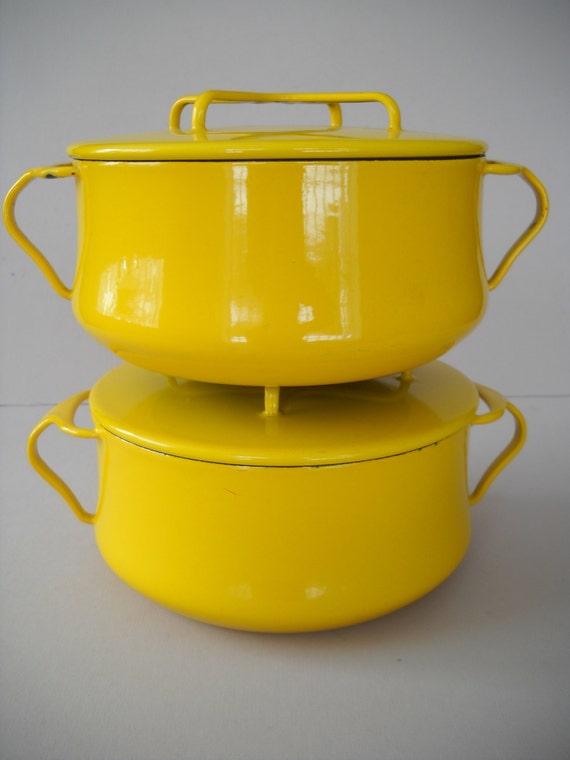  Dansk  2 Qt Kobenstyle Yellow Enamel Stock Pot 