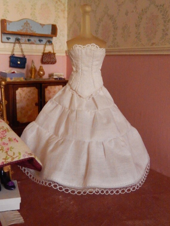 Items similar to Miniature White Petticoat and Corset Handmade using ...