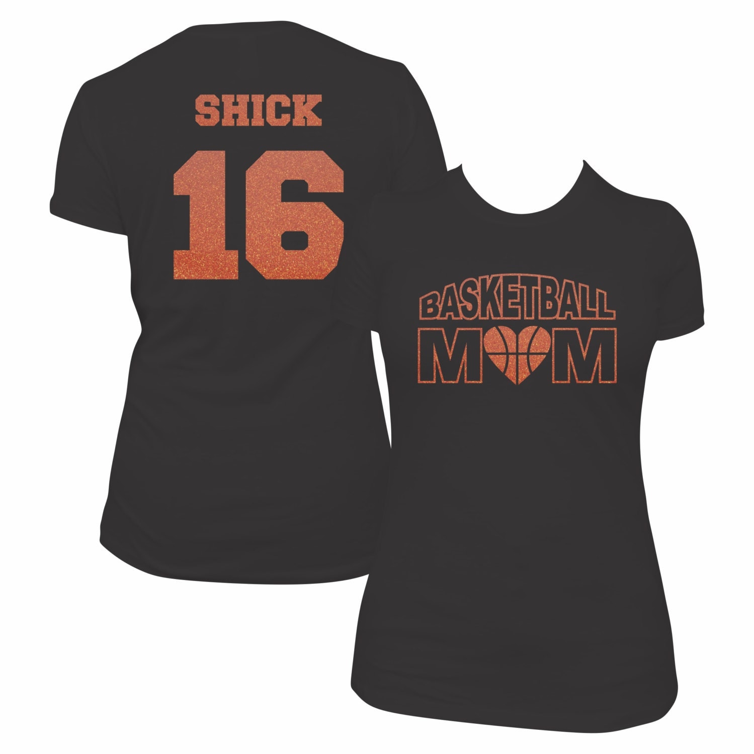 Custom Glitter Basketball Mom shirt college high school