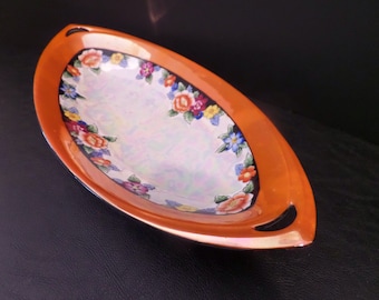 Antique Noritake Lusterware Celery Serving Dish Relish Tray