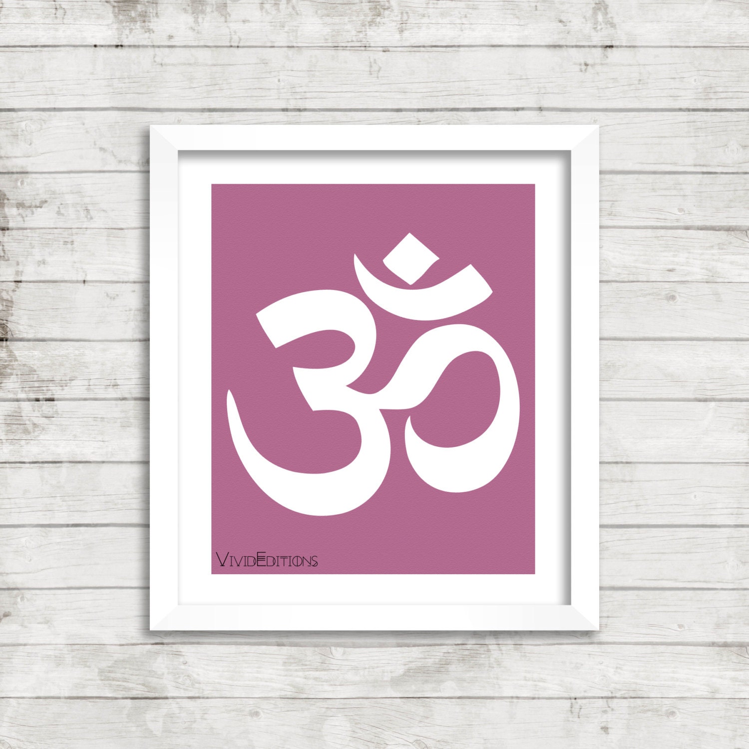 Ohm Symbol Print Purple Yoga Art Print Spiritual by VIVIDEDITIONS