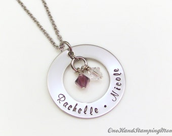 Hand Stamped Jewelry - Personalized Necklace - Personalized Mom Necklace - Hand Stamped Necklace - Mom Necklace - Nana Necklace