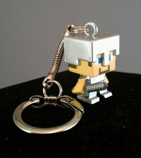 minecraft steve iron armor figure
