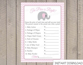 581 New baby shower games price is right 401 The Price is Right Game, INSTANT DOWNLOAD, Girl Baby Shower Games   