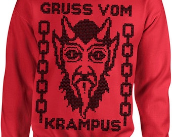 Ugly Christmas Sweater - Gruss Vom Krampus - Funny Christmas Sweater