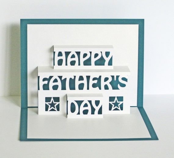 Items similar to Father's Day Card 3D Pop Up - Happy Fathers Day Card