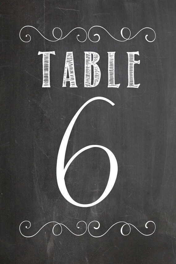 printable chalkboard table numbers numbers 6 10 instant