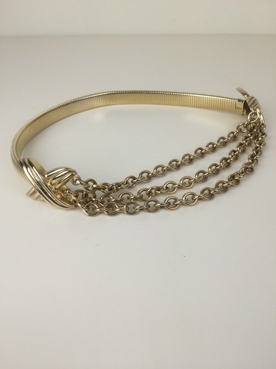gold chain stretch statement belt