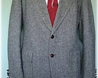 Vintage 1920's Gray Wool Tweed Norfolk Jacket