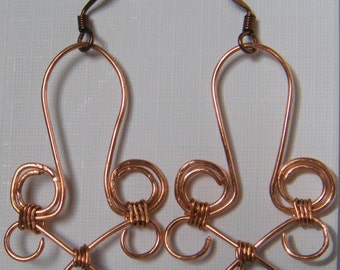 Items Similar To Graceful Copper And Blue Earrings On Etsy